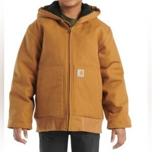 Carhartt Canvas Insulated Hooded Active Jacket SZ Youth Medium (10-12) NWT Brown